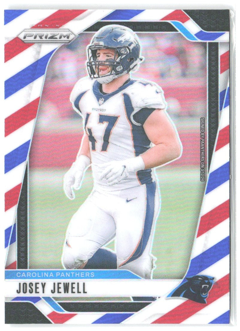 Josey Jewell Panini Prizm - Red White and Blue 42 2024 Carolina Panthers