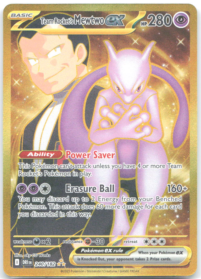 Team Rocket's Mewtwo ex Holo Hyper Rare SV10: Destined Rivals 240/182 NM MARINA Chikazawa