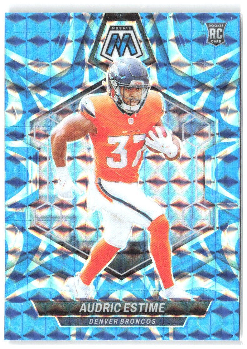 Audric Estime Panini Mosaic - Mosaic Reactive Blue 392 2024 Denver Broncos