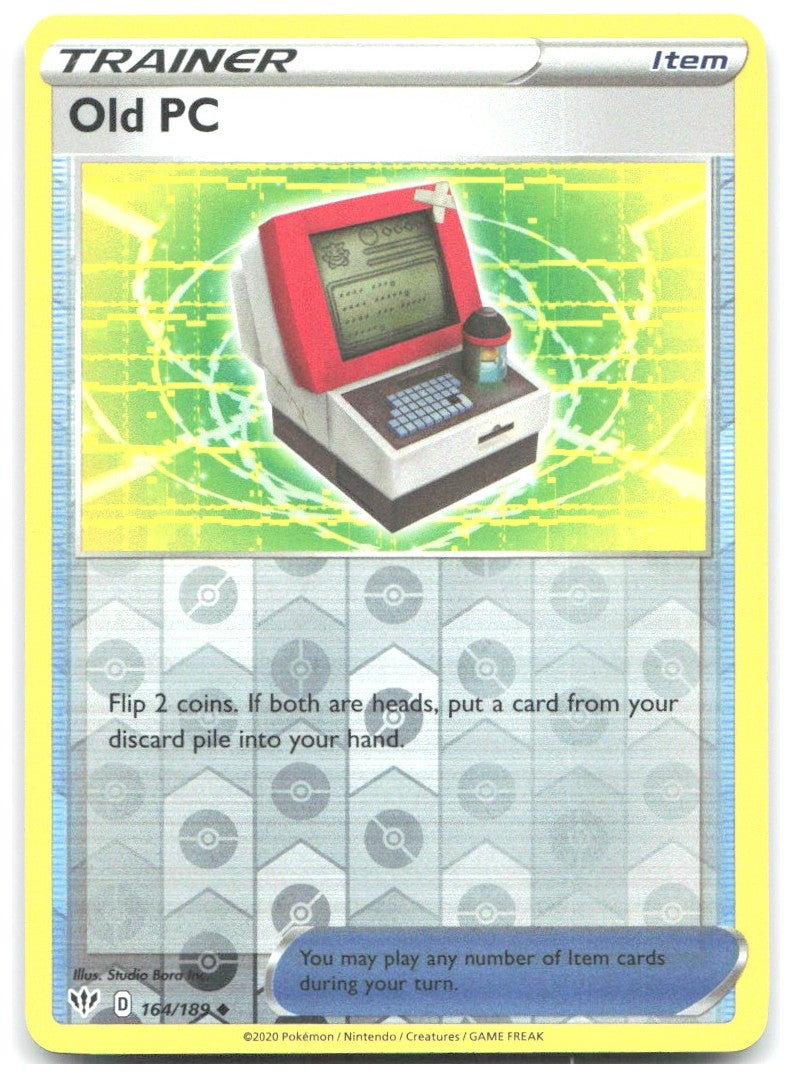 Old PC Reverse Holo Uncommon SWSH03 Darkness Ablaze 164/189 NM Studio Bora Inc