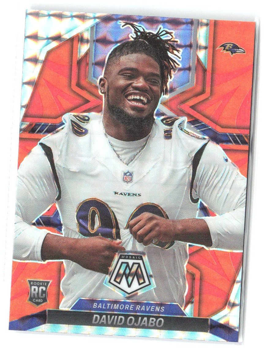 David Ojabo Panini Mosaic - Mosaic Reactive Orange 387 2022 Baltimore Ravens