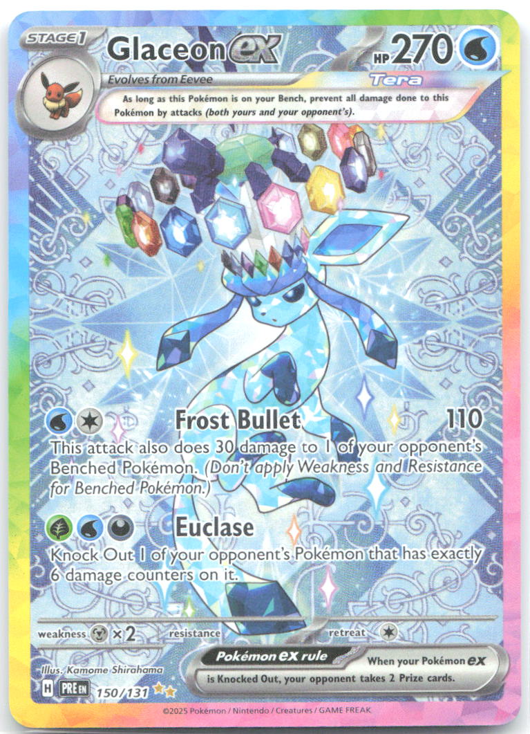 Glaceon ex Holo Special Illustration Rare SV: Prismatic Evolutions 150/131 NM Kamome Shirahama