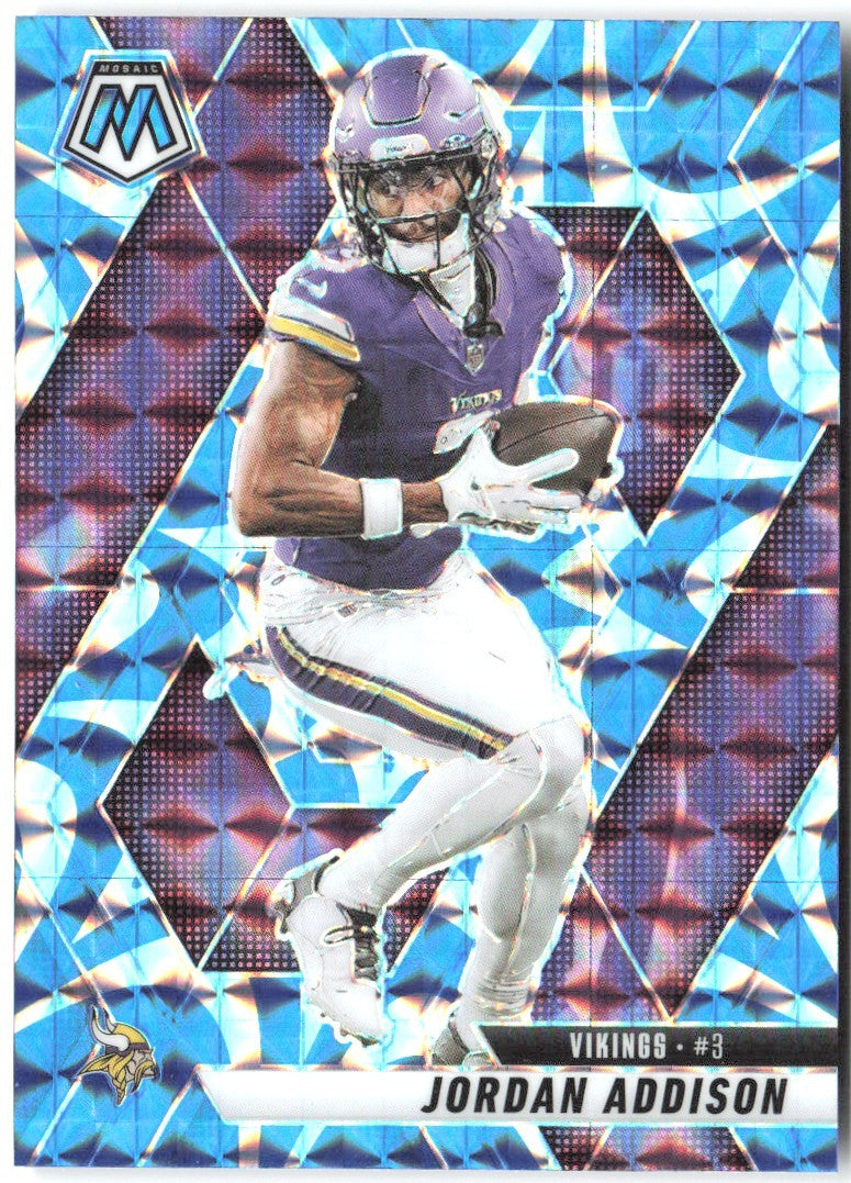 Jordan Addison Panini Mosaic - Mosaic Reactive Blue 88 2025 Minnesota Vikings