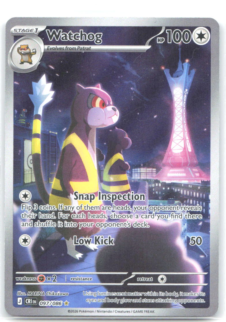 Watchog Holo Illustration Rare ME04: Chaos Rising 097/086 NM MARINA Chikazawa