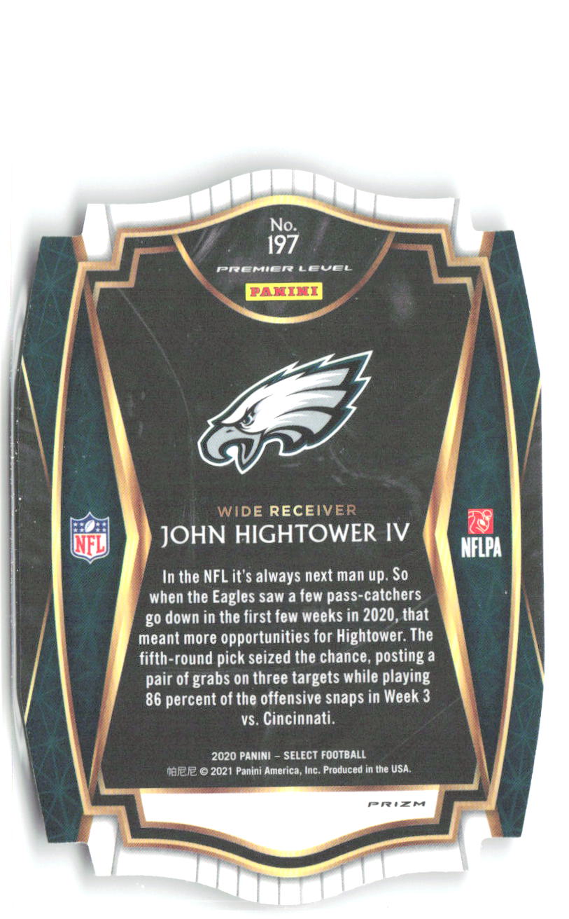 John Hightower IV Panini Select - Red Prizm Die Cut 197 2020 Philadelphia Eagles