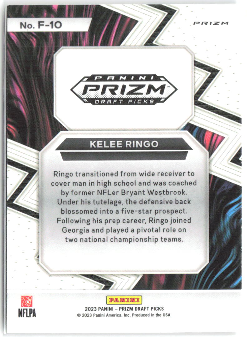 Kelee Ringo Prizm Draft Picks - Fearless Gold Ice F-10 2023 Georgia Bulldogs