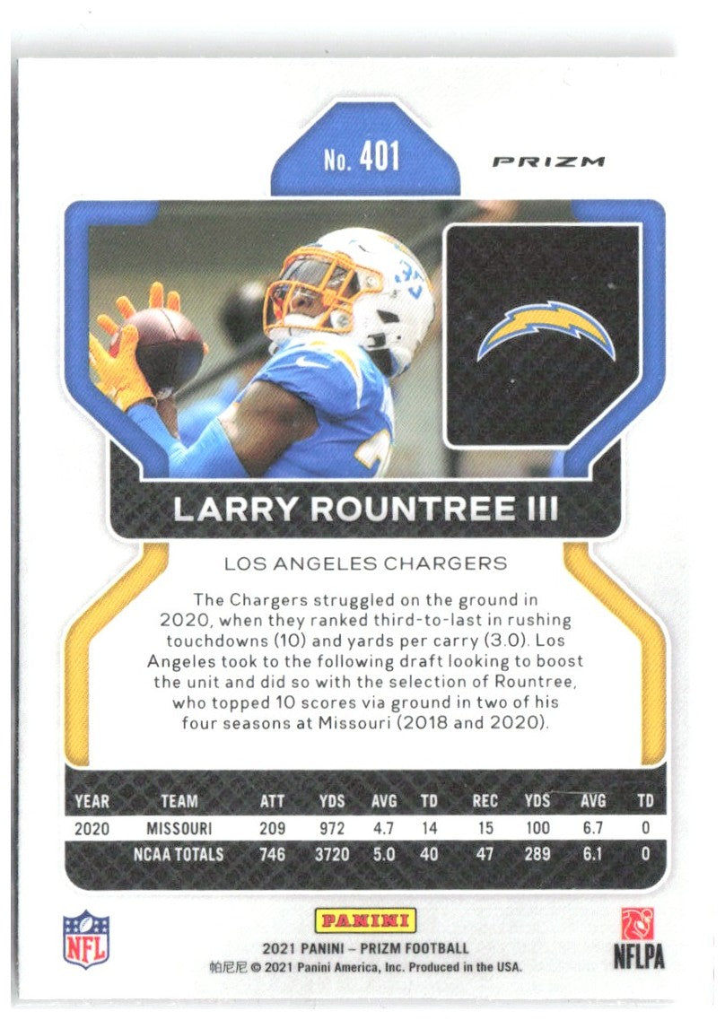 Larry Rountree III Panini Prizm - Red 401 2021 Los Angeles Chargers
