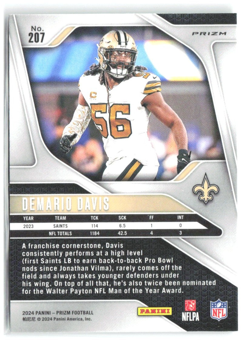 Demario Davis Panini Prizm - Green 207 2024 New Orleans Saints