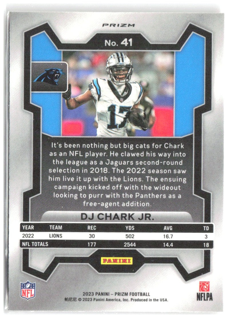 DJ Chark Jr. Panini Prizm - Lazer 41 2023 Carolina Panthers