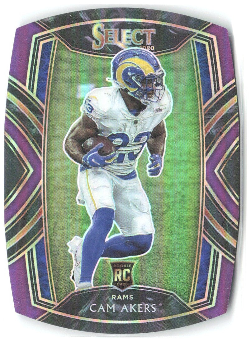 Cam Akers Panini Select - Purple Prizm Die Cut 255 2020 Los Angeles Rams