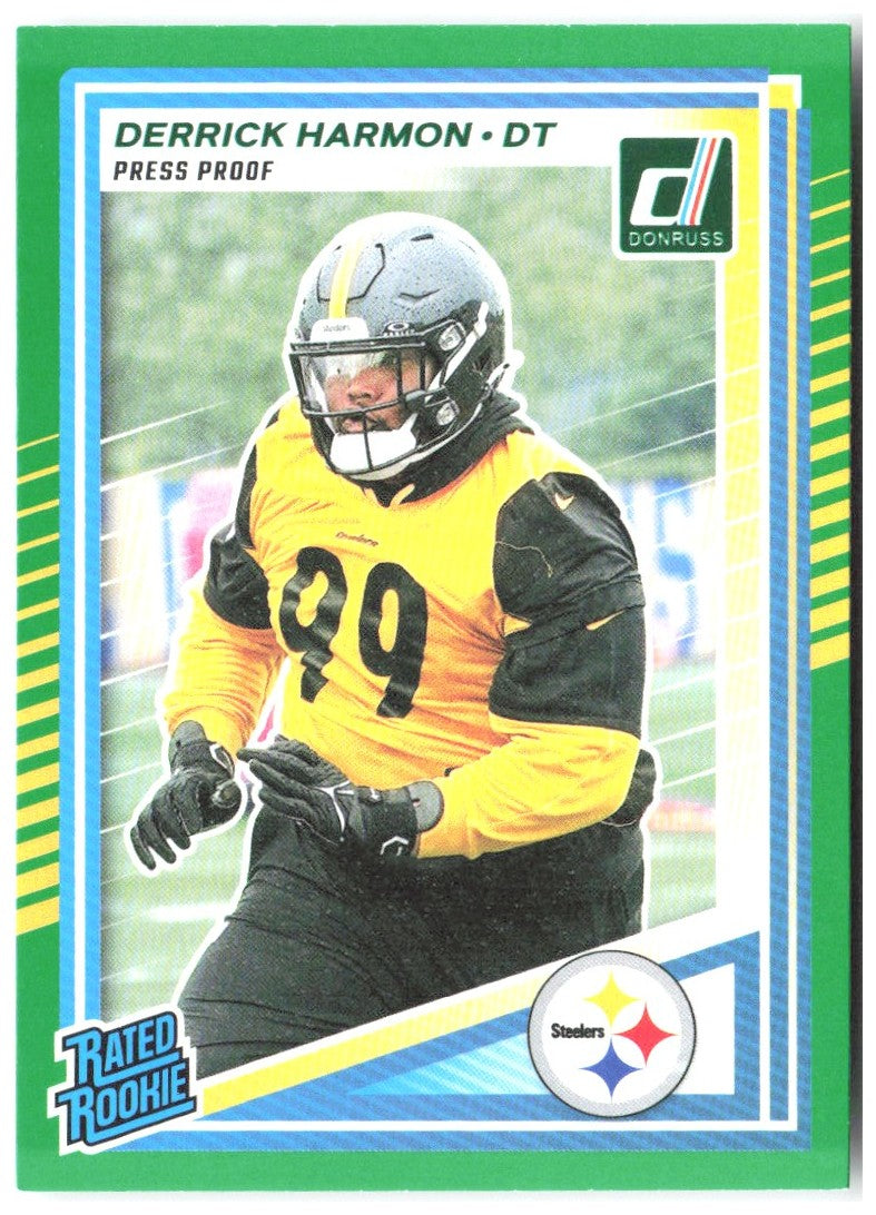 Derrick Harmon Donruss - Press Proofs Green 391 2025 Pittsburgh Steelers