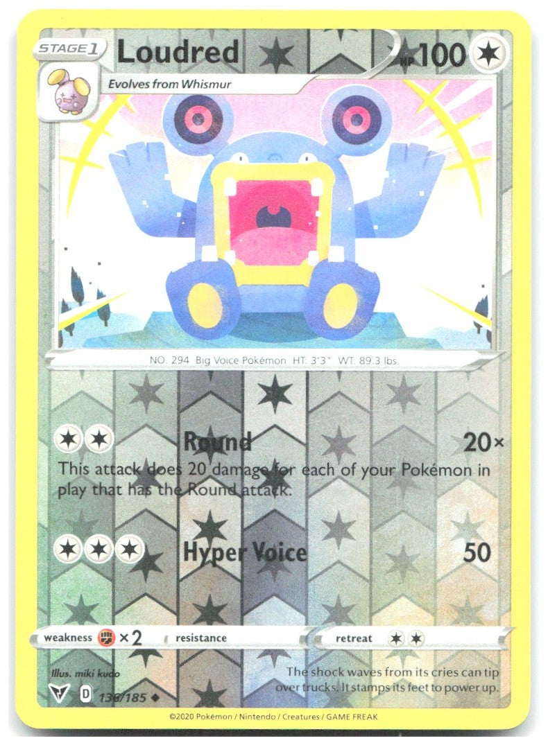 Loudred Reverse Holo Uncommon SWSH04 Vivid Voltage 136/185 NM miki kudo