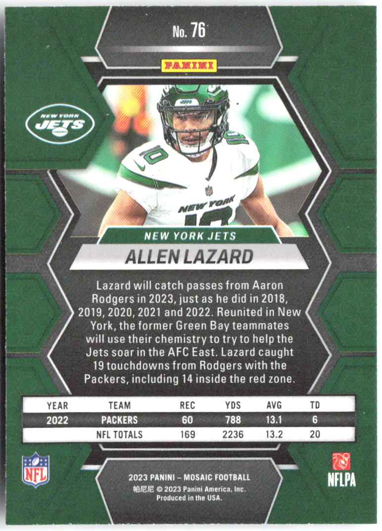 Allen Lazard Panini Mosaic 76 2023 New York Jets