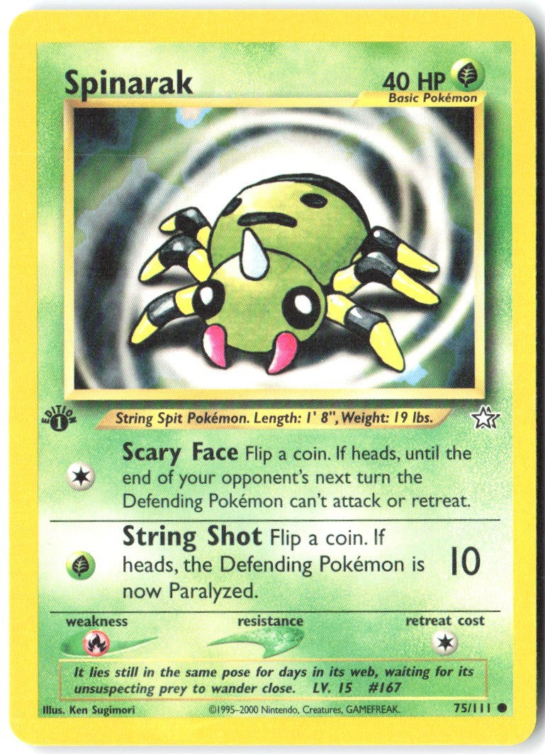 Spinarak 1st Edition Common Neo Genesis 075/111 NM Ken Sugimori