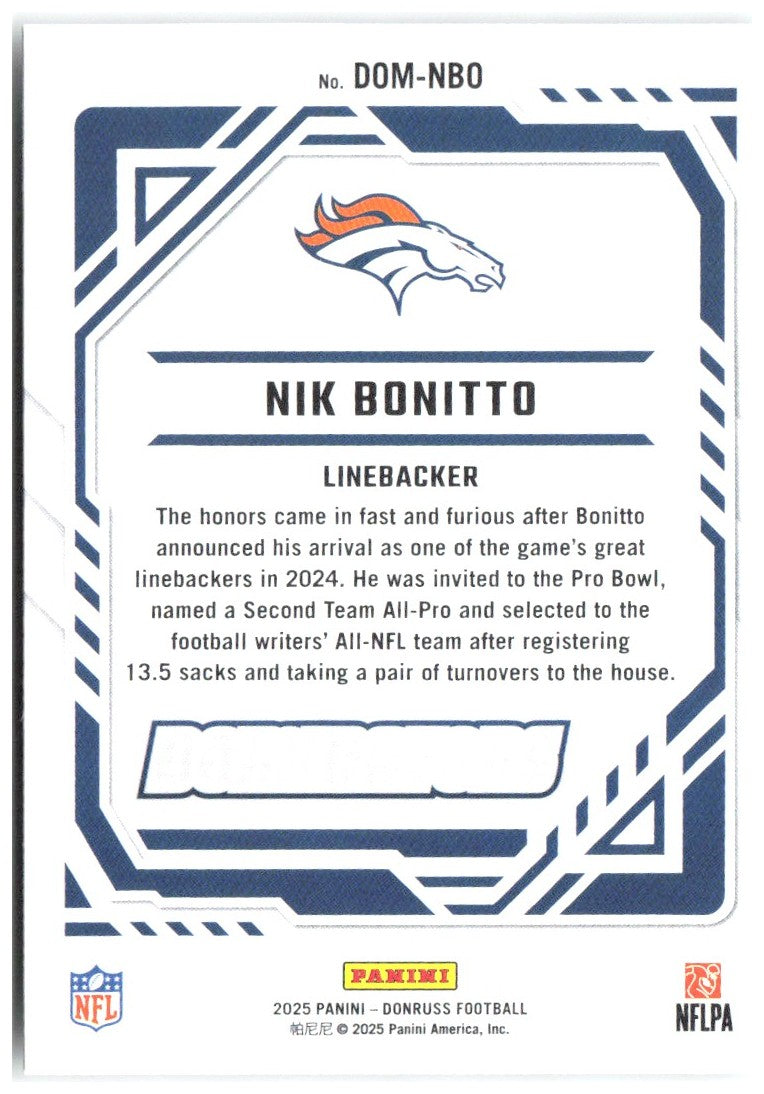Nik Bonitto Donruss - Dominators DOM-NBO 2025 Denver Broncos