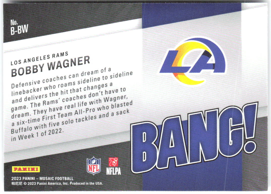 Bobby Wagner Panini Mosaic - Bang! B-BW 2023 Los Angeles Rams