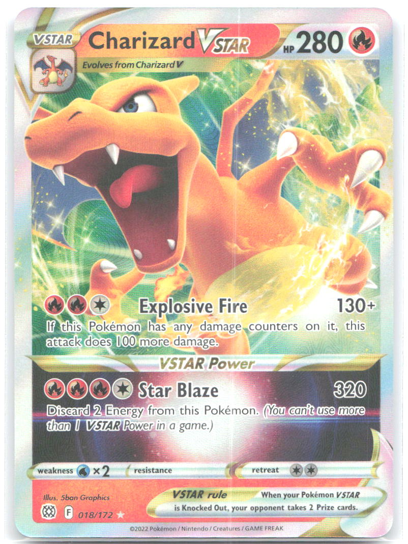 Charizard VSTAR Holo Ultra Rare SWSH09: Brilliant Stars 018/172 NM 5ban Graphics