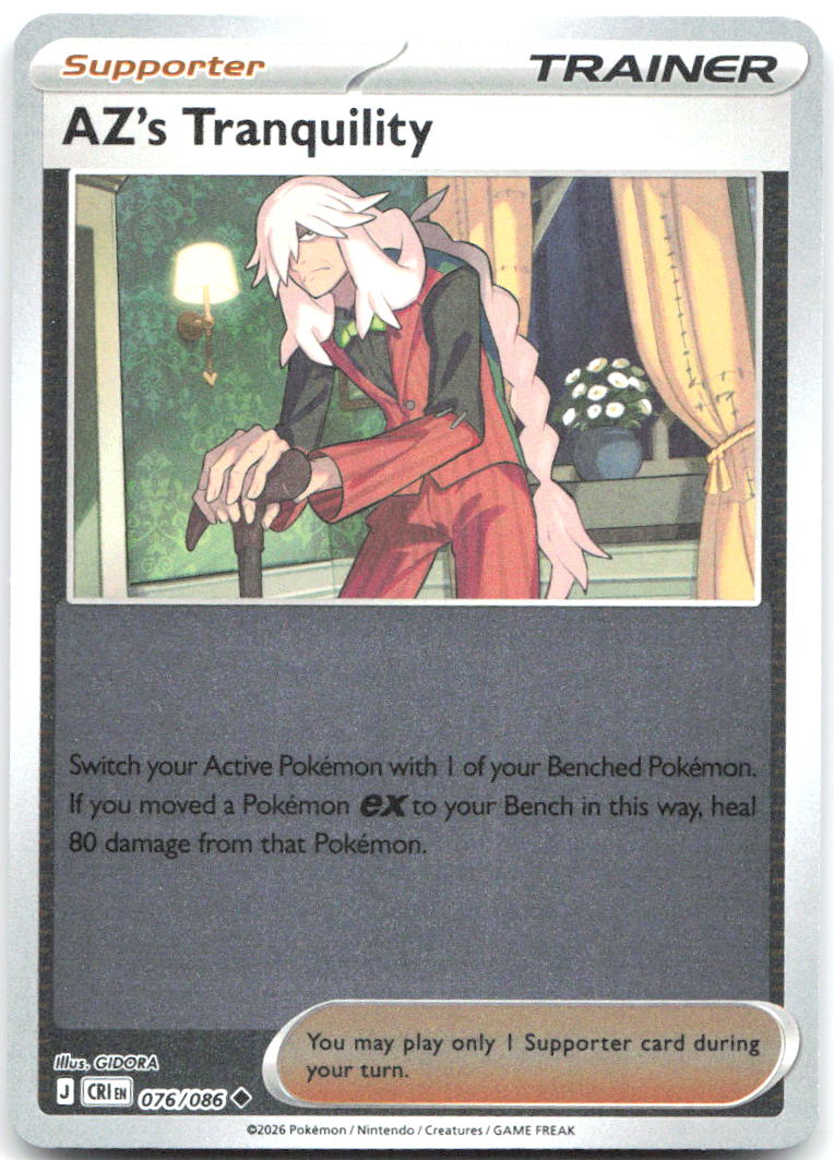 AZ's Tranquility Reverse Holo Uncommon ME04: Chaos Rising 076/086 NM GIDORA