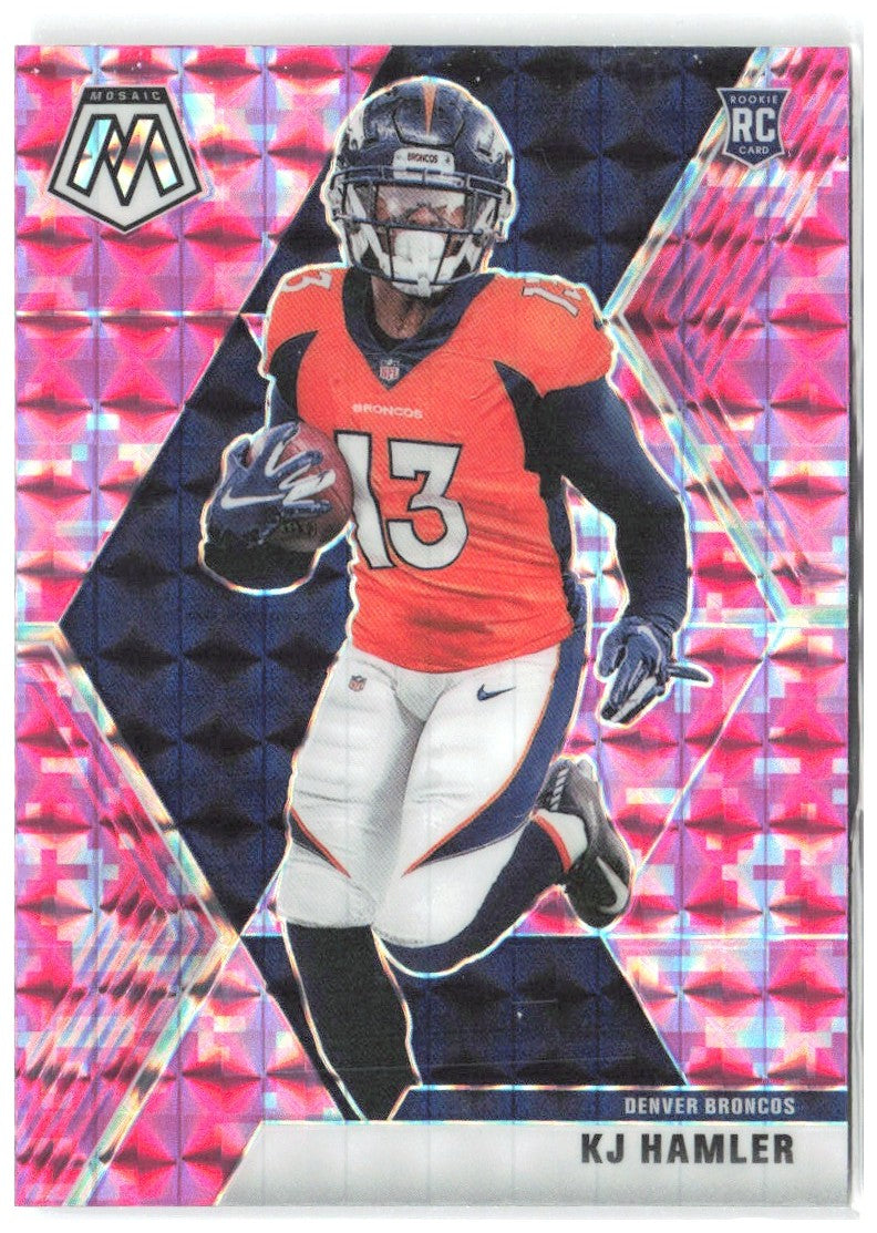 KJ Hamler Panini Mosaic - Prizm Camo Pink 219 2020 Denver Broncos