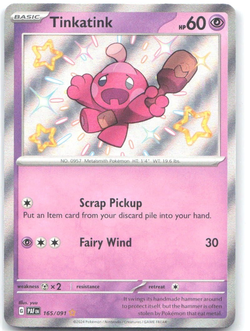 Tinkatink Holo Shiny Rare SV: Paldean Fates 165/091 NM yuu