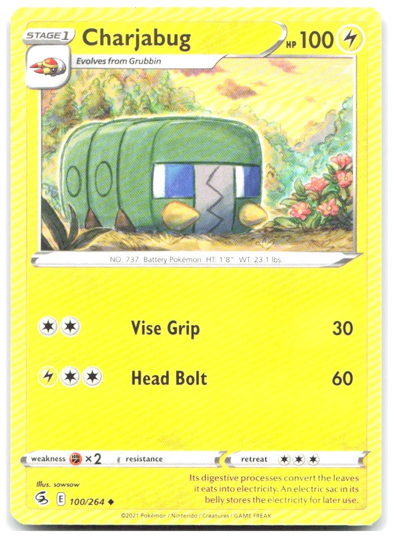 Charjabug Uncommon SWSH08 Fusion Strike 100/264 NM sowsow