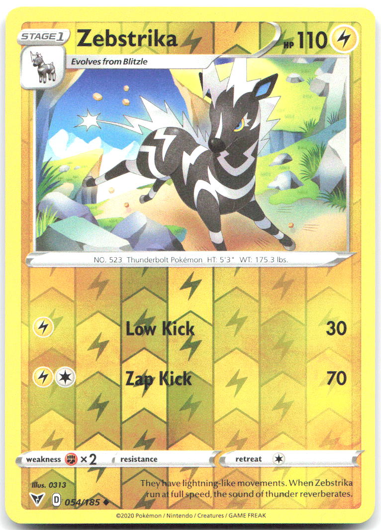 Zebstrika Reverse Holo Uncommon SWSH04 Vivid Voltage 054/185 NM 0313