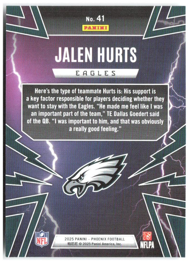 Jalen Hurts Panini Phoenix - Thunderbirds 41 2025 Philadelphia Eagles