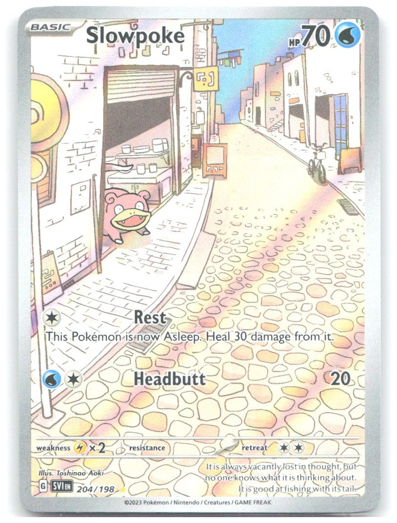 Slowpoke Illustration Rare Scarlet & Violet Base Set 204/198 NM Toshinao Aoki