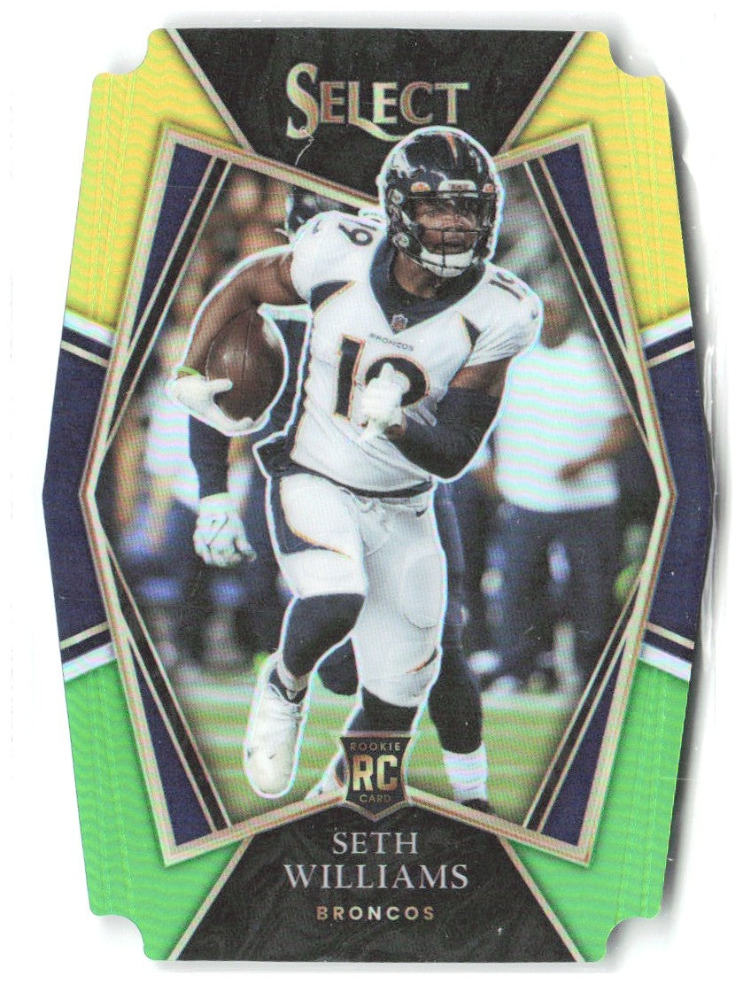 Seth Williams Select - Green and Yellow Prizm Die Cut 198 2021 Denver Broncos