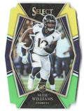 Seth Williams Select - Green and Yellow Prizm Die Cut 198 2021 Denver Broncos