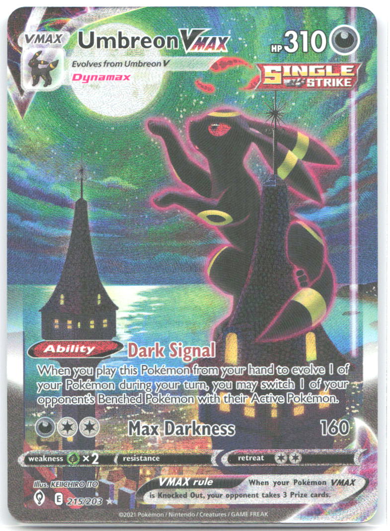 Umbreon VMAX Alternate Art Holo Secret Rare SWSH07: Evolving Skies 215/203 NM