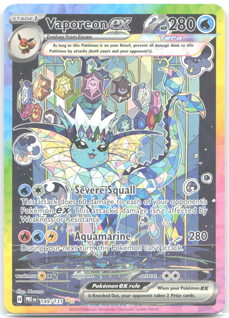 Vaporeon ex Special Illustration Rare SV: Prismatic Evolutions 149/131 NM Norono