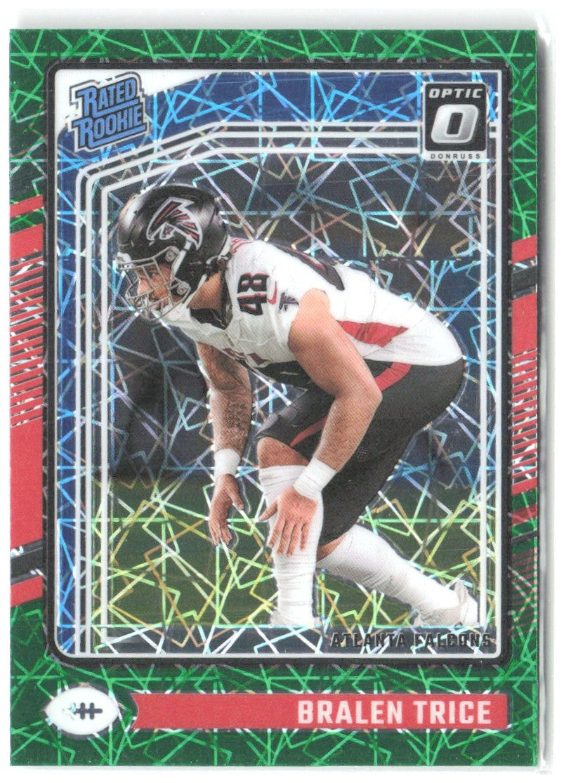 Bralen Trice Donruss Optic - Green Velocity 212 2024 Atlanta Falcons