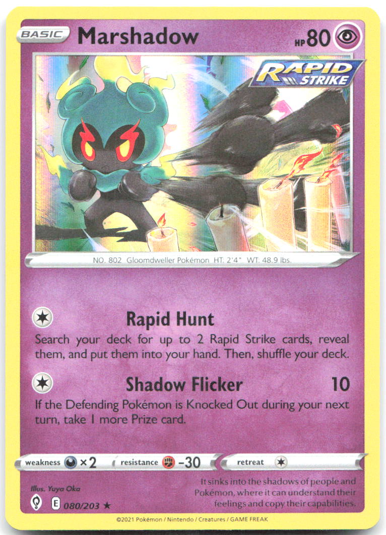 Marshadow Holo Rare SWSH07 Evolving Skies 080/203 NM Yuya Oka