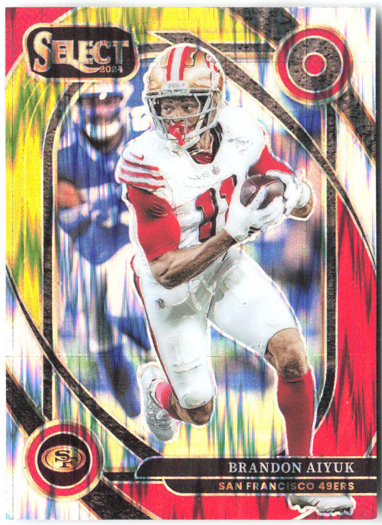 Brandon Aiyuk Select - Red & Yellow Prizm Shock 210 2024 San Francisco 49ers