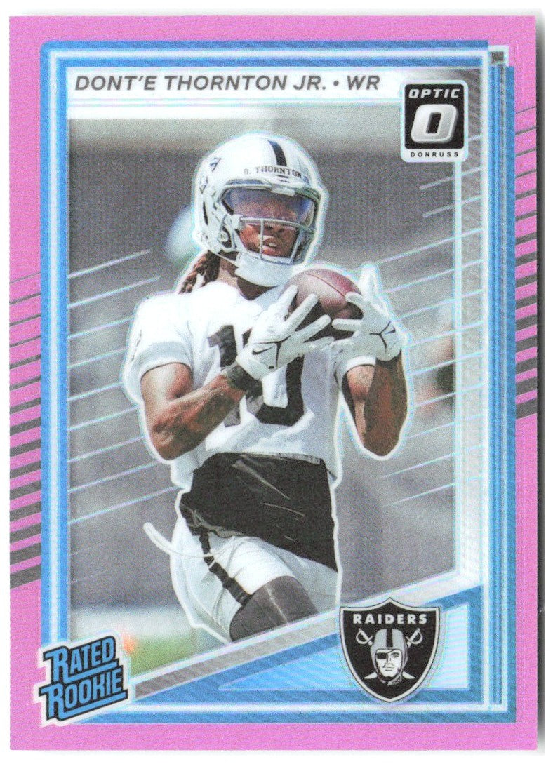 Dont’e Thornton Jr. Donruss Optic Rated Rookies Pink 349 2025 Las Vegas Raiders
