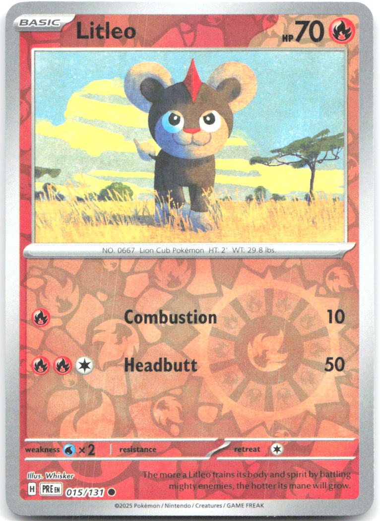 Litleo Reverse Holo Common SV: Prismatic Evolutions 015/131 NM Whisker