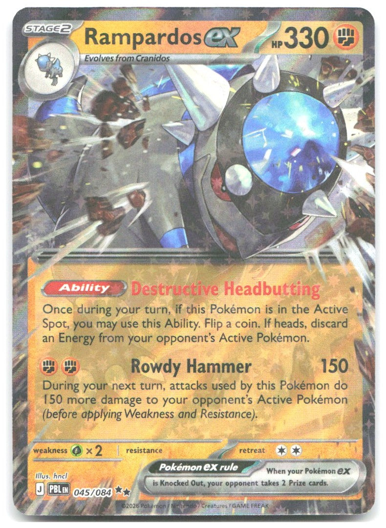 Rampardos ex Holo Double Rare ME05 Pitch Black 045/084 NM hncl