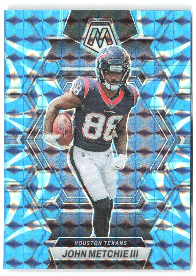 John Metchie III Panini Mosaic - Reactive Blue Mosaic 91 2023 Houston Texans