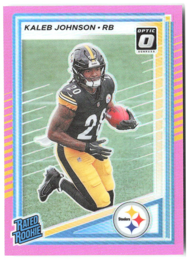 Kaleb Johnson Donruss - Optic Rated Rookies Pink 322 2025 Pittsburgh Steelers