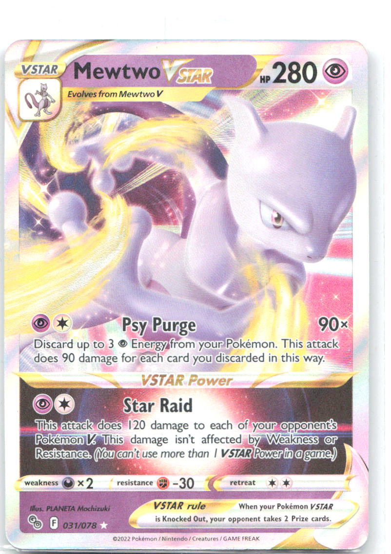 Mewtwo VSTAR Holo Ultra Rare Pokemon GO 031/078 NM PLANETA Mochizuki