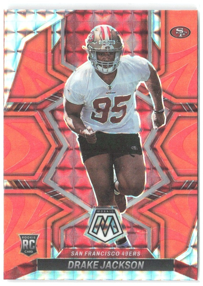 Drake Jackson Panini Mosaic Mosaic Reactive Orange 394 2022 San Francisco 49ers