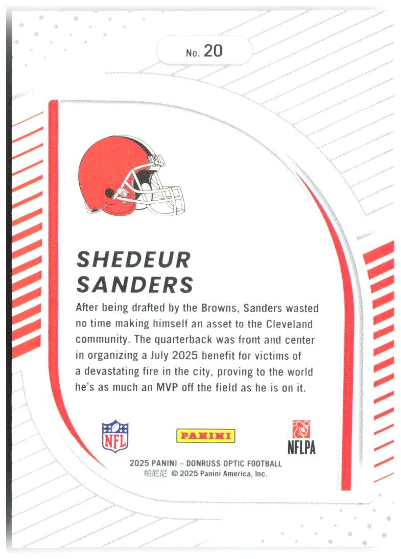 Shedeur Sanders Donruss Optic - Hidden Potential 20 2025 Cleveland Browns