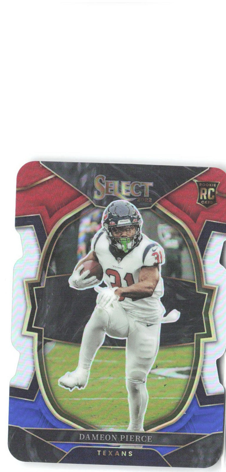 Dameon Pierce Panini Select - Red and Blue Prizm Die Cut 47 2022 Houston Texans