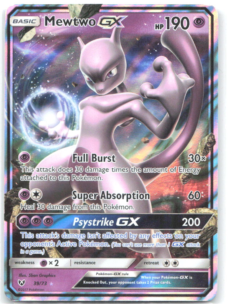 Mewtwo GX Holo Ultra Rare Shining Legends 39/73 NM 5ban Graphics