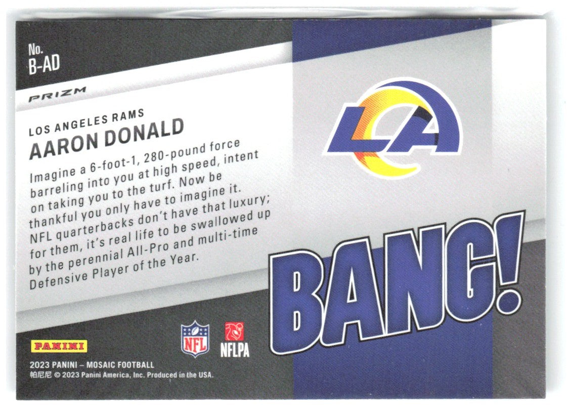 Aaron Donald Panini Mosaic - Bang! Mosaic B-AD 2023 Los Angeles Rams