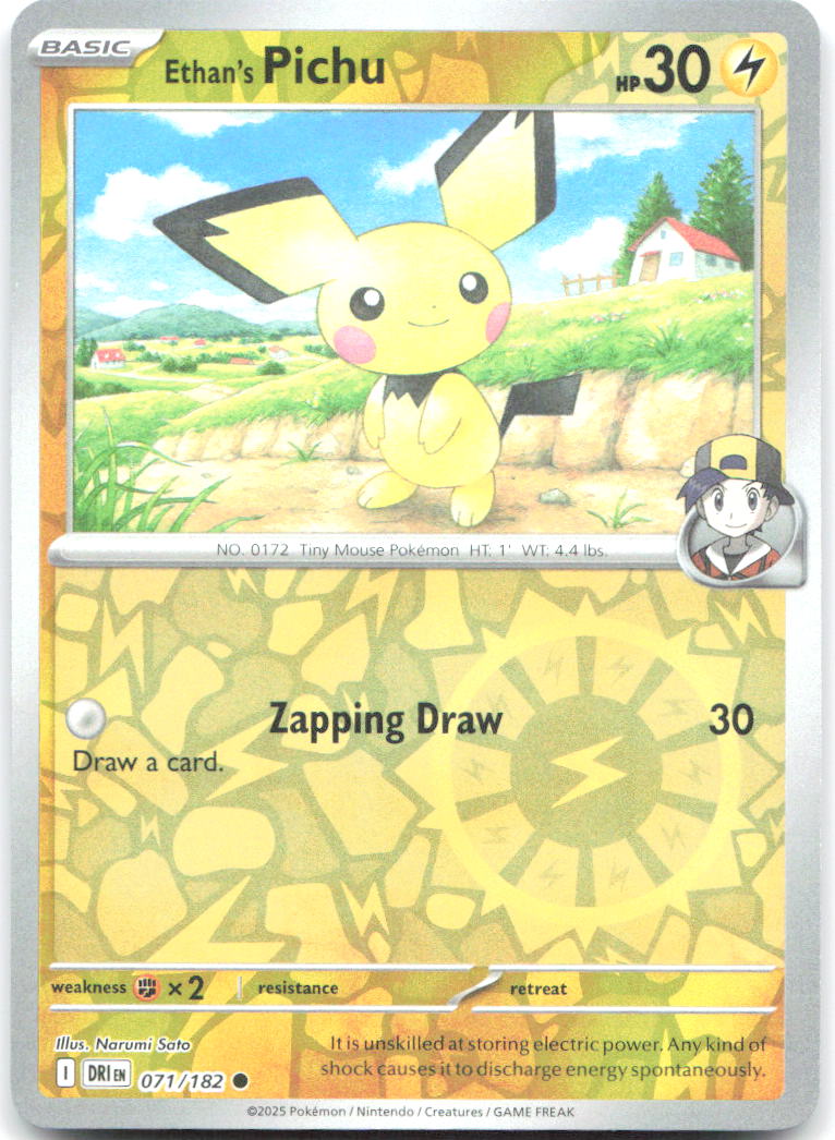 Ethan's Pichu Reverse Holo Common SV10 Destined Rivals 071/182 NM Narumi Sato