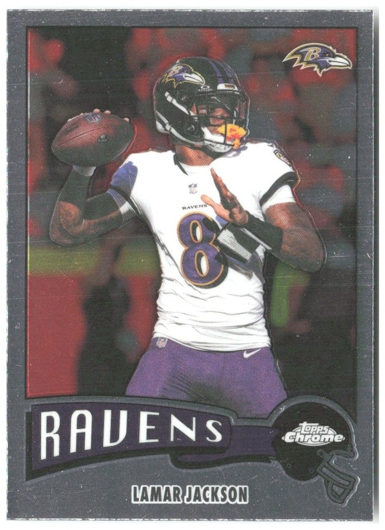 Lamar Jackson Topps Chrome - 1975 Topps 1975-3 2025 Baltimore Ravens