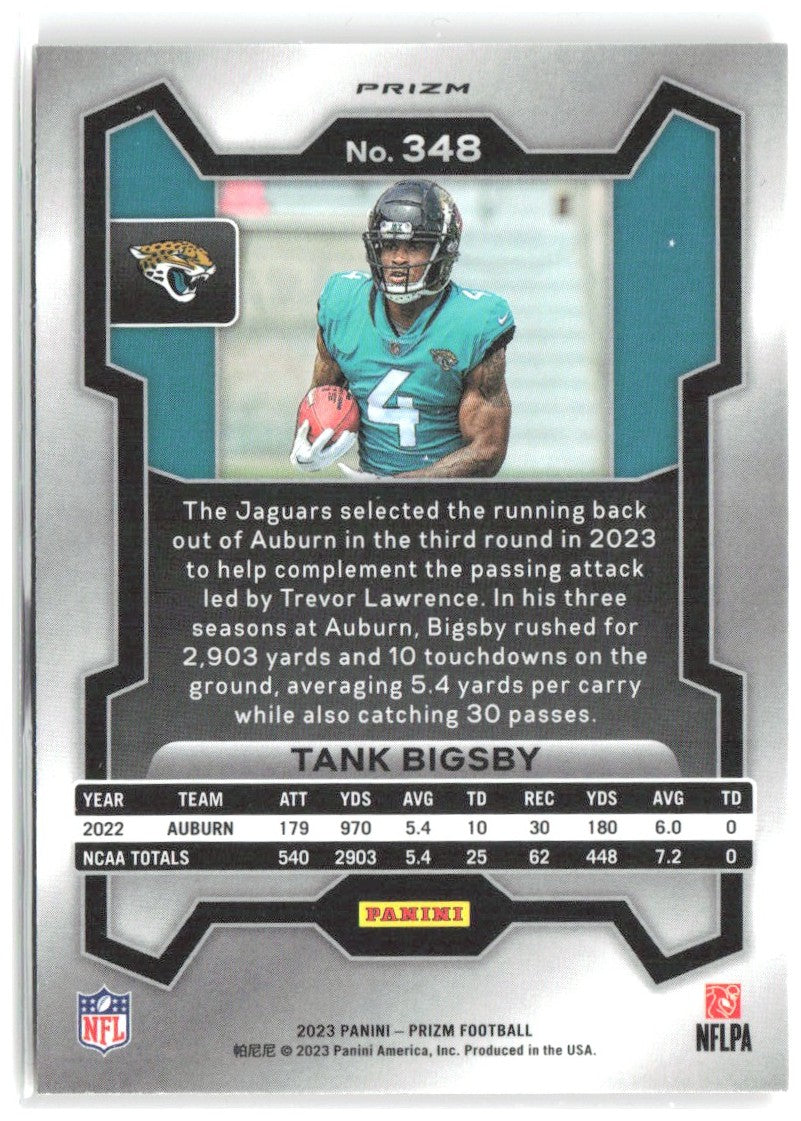 Tank Bigsby Panini Prizm - Lazer 348 2023 Jacksonville Jaguars