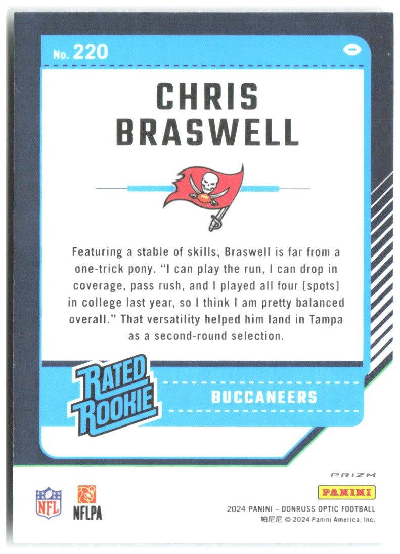 Chris Braswell Donruss Optic - Green Hyper 220 2024 Tampa Bay Buccaneers